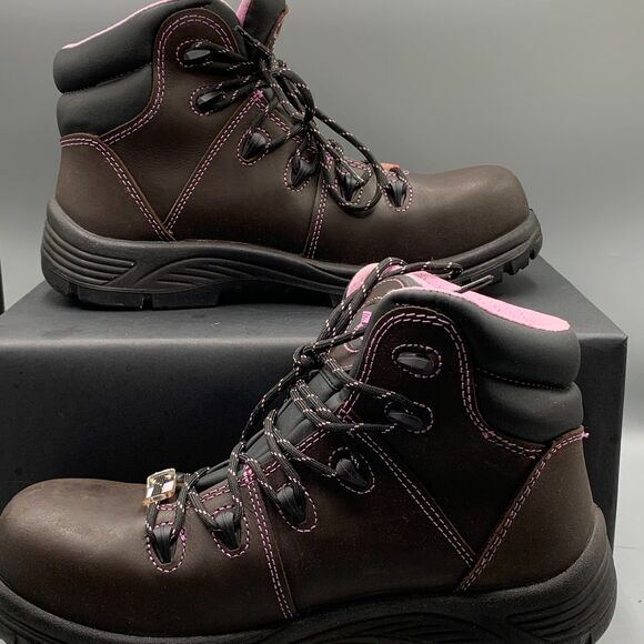 AVENGER SIZE 10 WIDE WOMENS STEEL TOE SAFETY FRAMER WORKBOOTS A7123 - Picture 2 of 11
